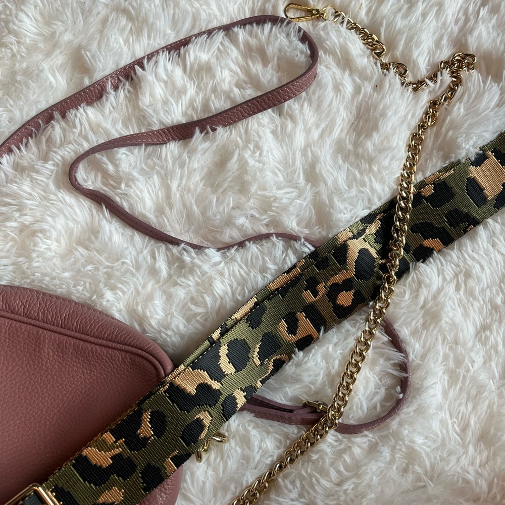Elie Beaumont Pink Crossbody with Gold Chain, Gold and Camouflage Strap - Picture 5 of 8